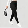 Damen Hohe Taille Schlanke Passform Einfarbige Volle Länge Übergröße Leggings Hohe Elastizität Po-Lifting Yoga Workout Lässige Lange Hosen