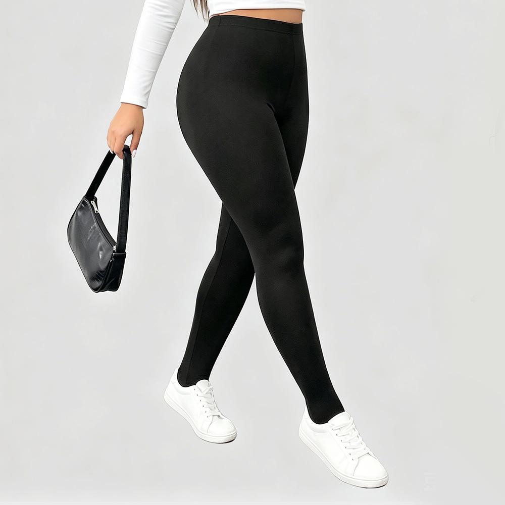 Damen Hohe Taille Schlanke Passform Einfarbige Volle Länge Übergröße Leggings Hohe Elastizität Po-Lifting Yoga Workout Lässige Lange Hosen