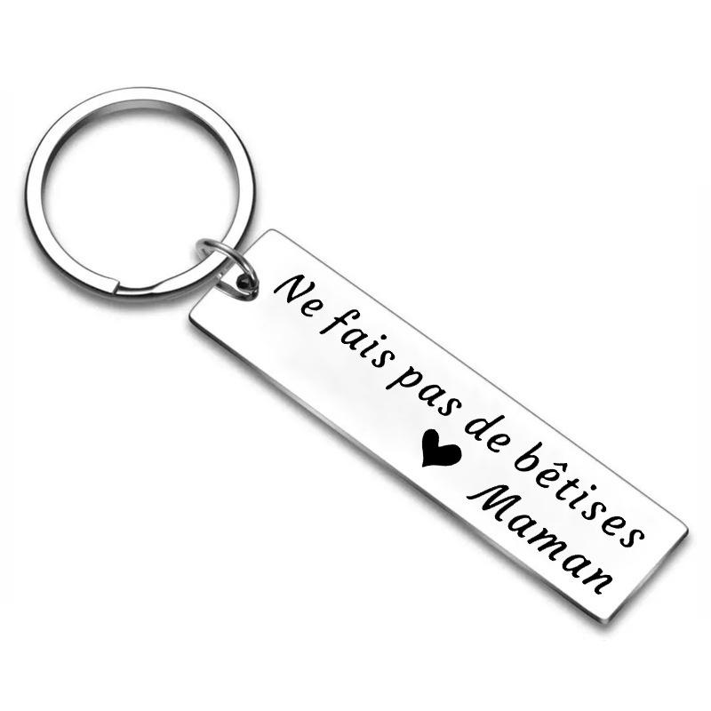 Personalized Stainless Steel Keychain - German, Russian, Spanish Themes with Custom Text and Photos