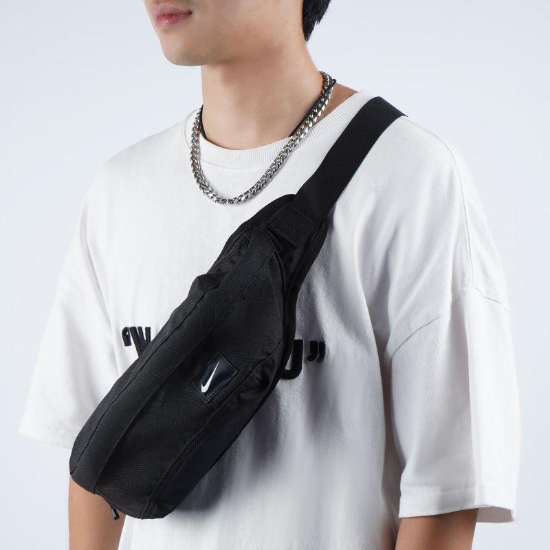 Nike Polyester One Shoulder Crossbody Bag, Sling Bag, Fanny Pack Regular Unisex Pure Black Casual BZ9814-067