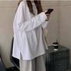 100% Pure Cotton Long-sleeved T-shirt for Women Ins Trendy 2025 New Loose Korean Student Bf Style White Base Shirt Top