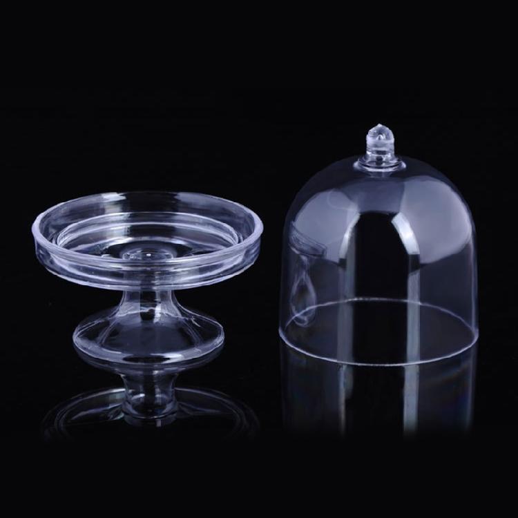 Clear Plastic Dessert Cup Cake Tray Candy Box Cake Plate with Lid Set of 12pcs