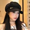 Women's Japanese Retro Octagonal Beret: Versatile, Large-Circumference Hat for a Smaller Face Look