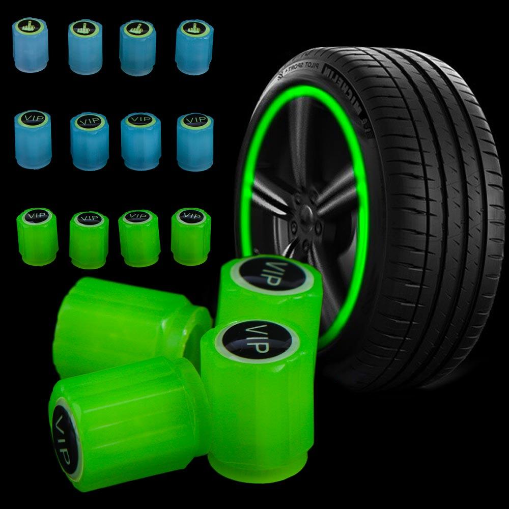 Wheel Rims Car Wheel Tire Valve Stem Caps Luminous Valve Cap Stem Air Valve Caps Tyre Stem Cover