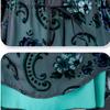 High-end Women's Velvet Dress Long Silk Dress Loose Floral A-Line Dress Spring Autumn
