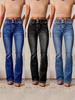 Jeans Retrò Lavati Elasticizzati Micro-svasati da Donna Europei e Americani - Collezione Primavera 2025.