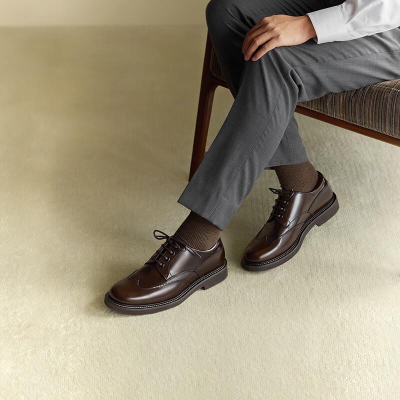 THOM WILLS Men s Genuine Leather Arch Support Derby Shoes 8.5