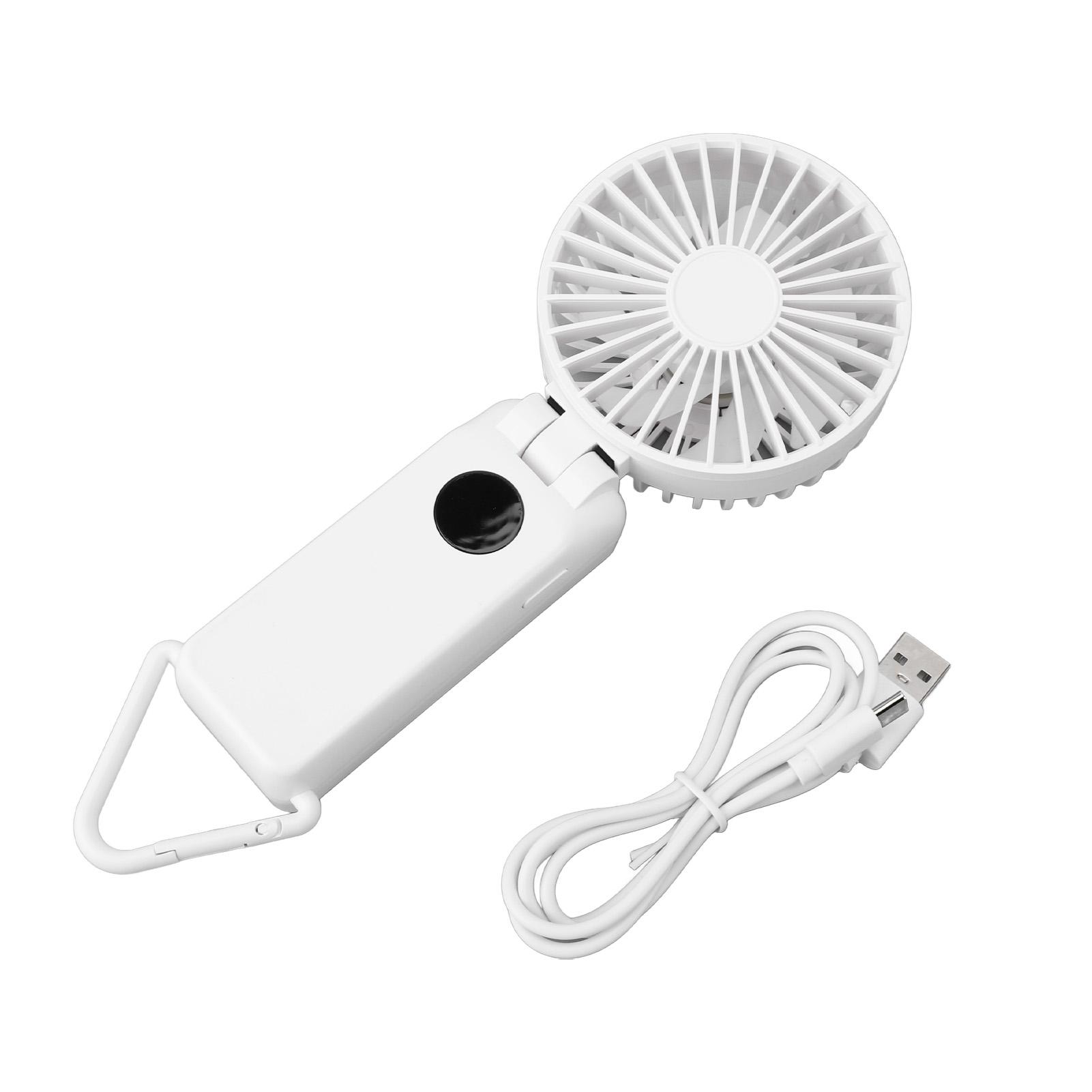 

Mini Handheld Fan 3 Speeds Desk Fan Foldable Small Personal Fan USB Rechargeable 1800mAh Battery білий