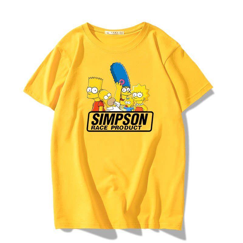 Fashion Disney Cartoon Simpson Oversized Tshirt Summer Blouses Ladies Unisex White Tees Tops Short Sleeve Blouses Women YK Tshirt