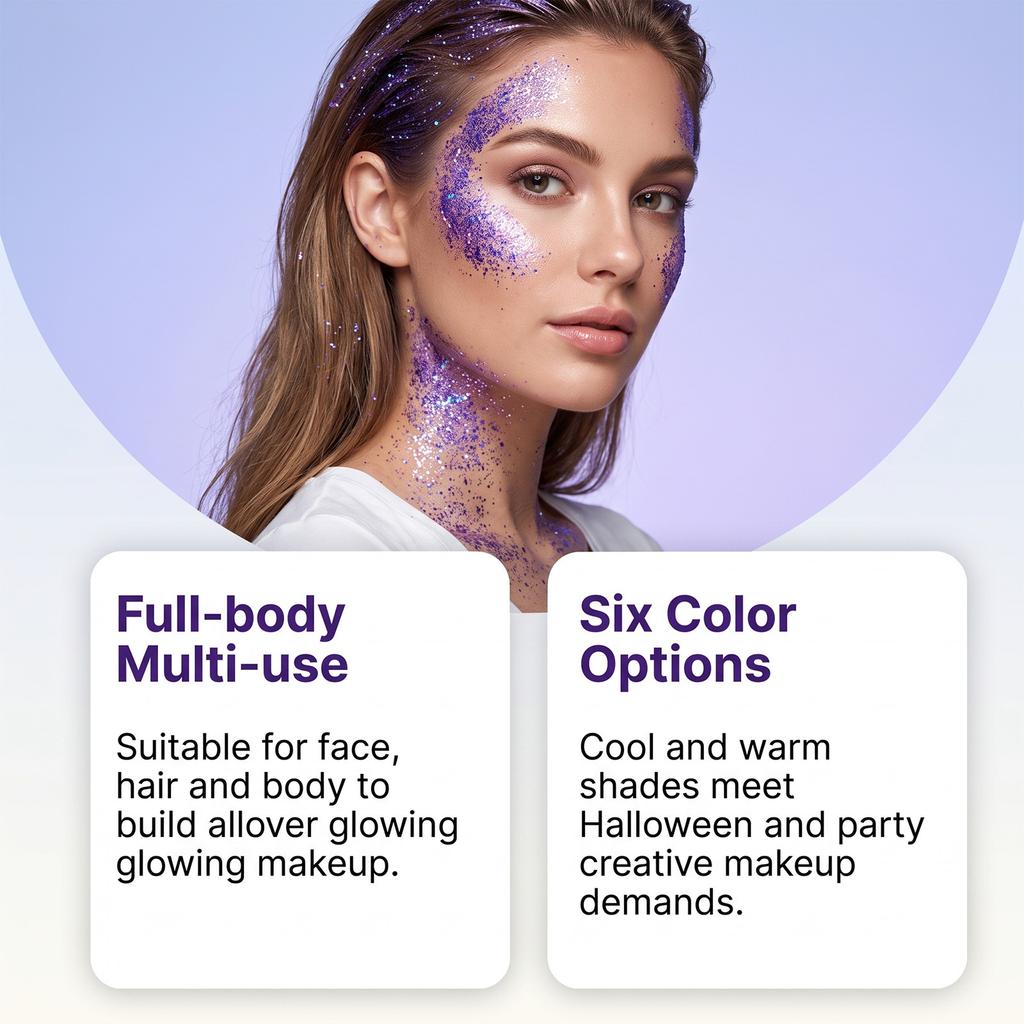 Zephoco Halloween Shimmer Makeup Stick Purple, Festive Party Makeup Glitter Decoration Solid Cream