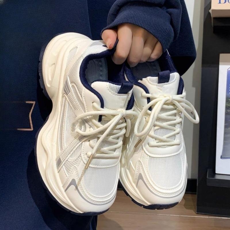 

Women s Thick-soled Shoes, Breathable and Versatile, Classic and Sporty Casual Shoes 40 бежевий/синій