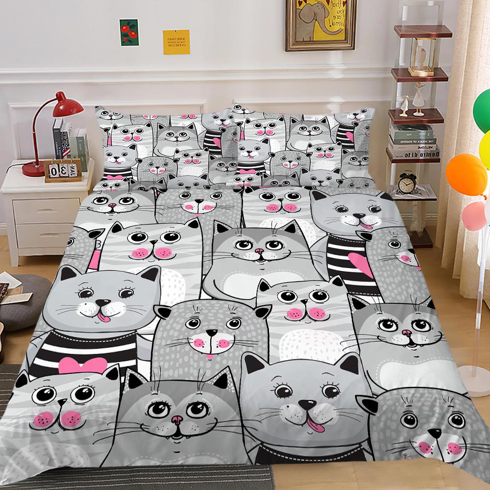 Cute Cartoon Animal Digital Printing Bedding Two Or Three-Piece Set Polyester Can Be Sent