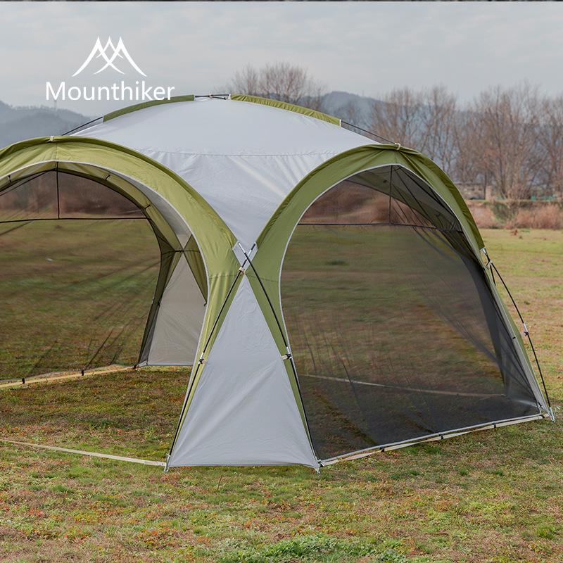 Namiot Kopułowy Górski: Duży namiot kempingowy zewnętrzny z osłoną przeciwsłoneczną i moskitierą na wycieczki samochodowe