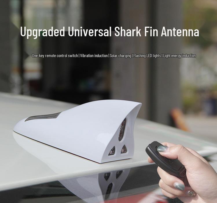 Remote-Control LED Solar Shark Fin Antenna for Car Decoration