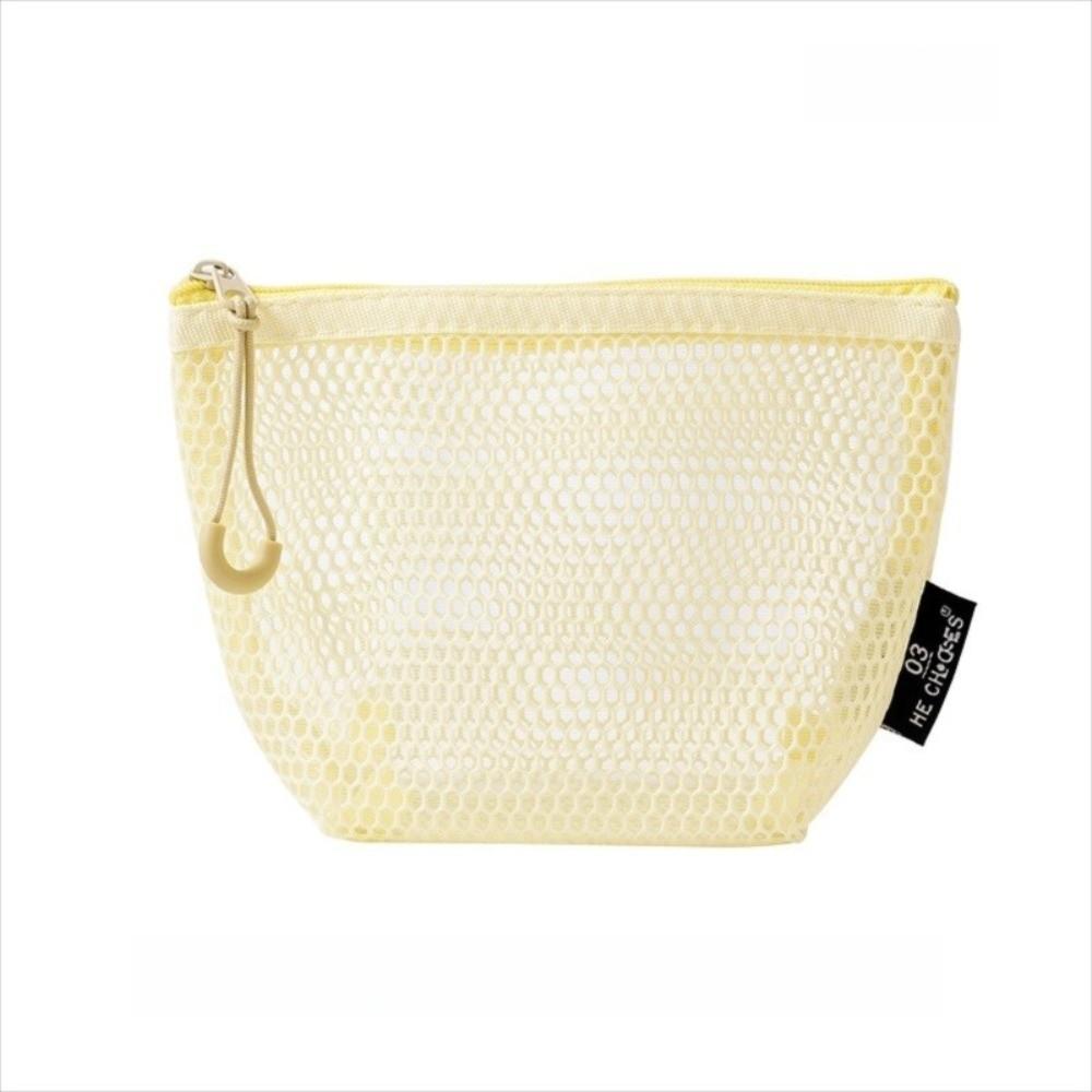 Mesh Cosmetic Bag Dopamine Sundries Storage Pouch Portable Zipper Coin Purse  Travel