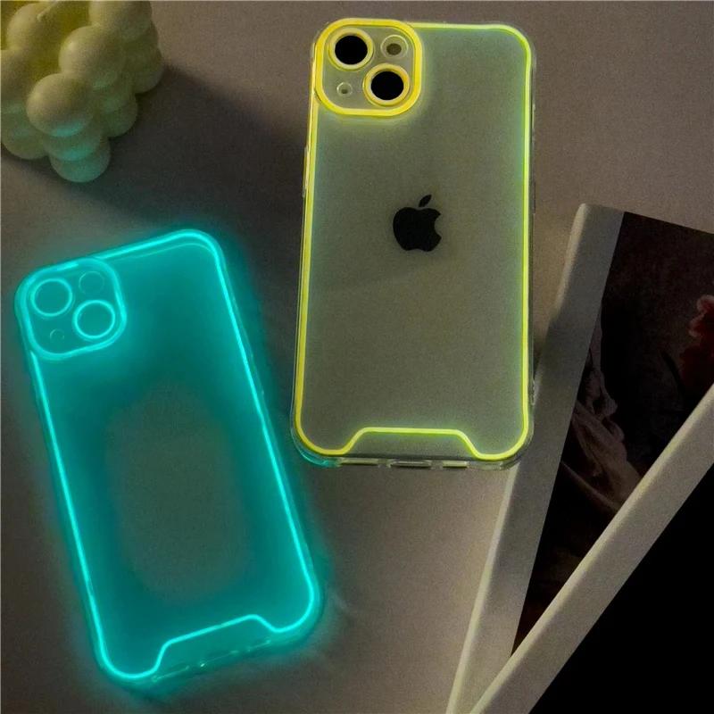 Luxury Night Light Luminous Phone Case For For Iphone 11 12 13 14 15 Pro Max XS XR X Plus Shockproof Bumper Cases Cover
