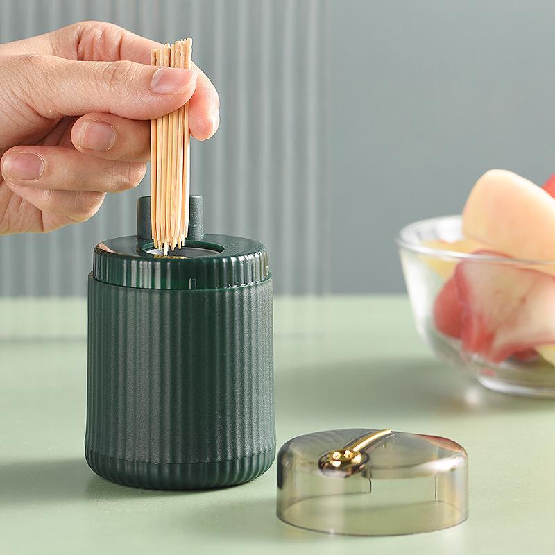 Pop-up Automatic Toothpick Dispenser Portable Plastic Toothpick Holder Container Creative Press Toothpick Storage Box Organizer