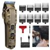 Professionelle Haarschneidemaschine aus Edelstahl - IPX7 Wasserdichter Trimmer mit 0,8-2 mm Verjüngungskontrolle & 8 Führungskämmen