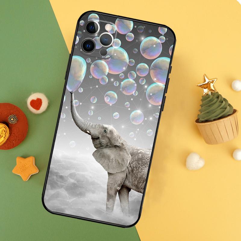 Elephants Colored Case For iPhone 13 12 Mini 11 14 16 15 Pro Max 7 8 Plus X XR XS Max Back Cover
