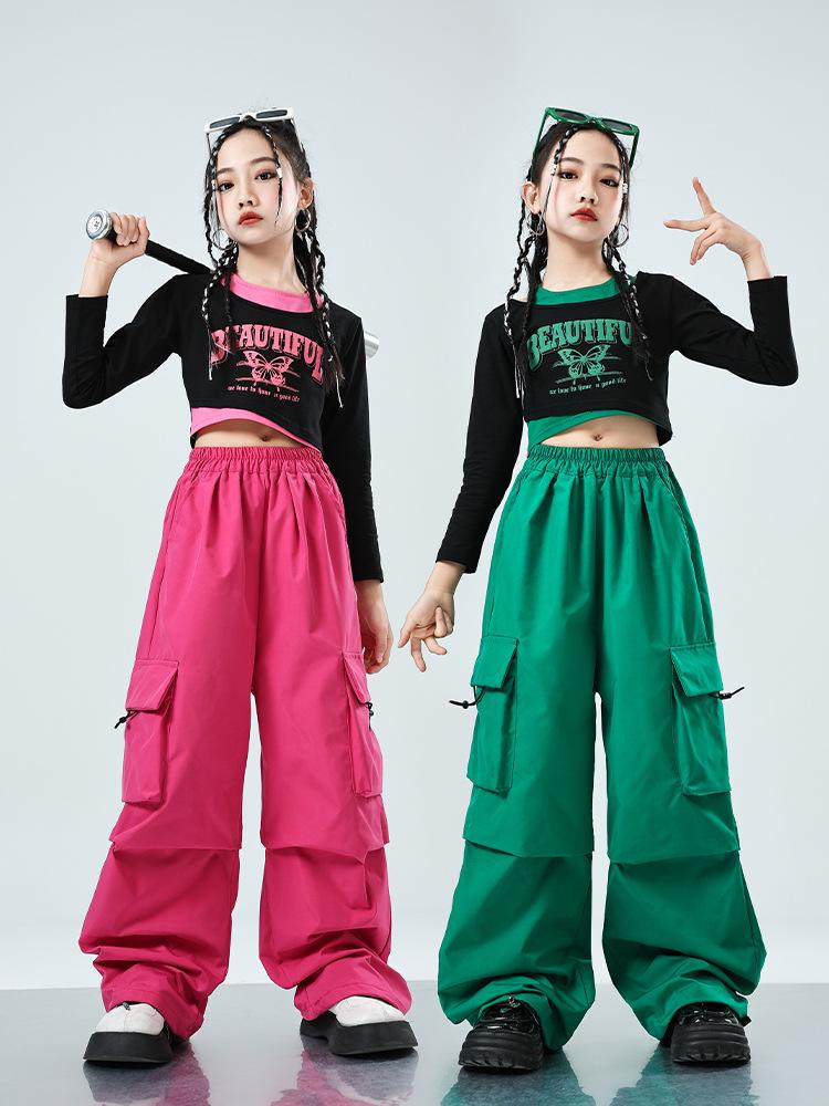 Girls' Trendy Street Dance Hip Hop Performance Outfit