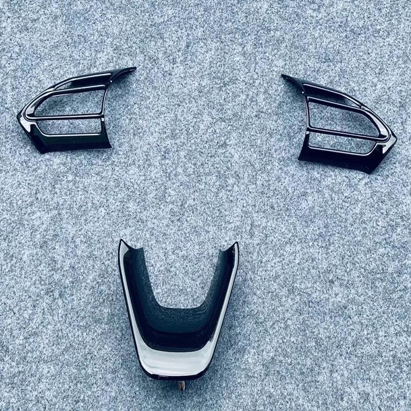 For Mazda 2 Hybrid Version 2024 ABS Chrome Black Car Steering Wheel Buttons Cover Frame Trims Sticker Car Styling Accessories