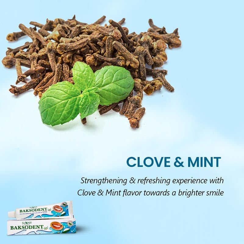 Sunny Herbals Baksodent Toothpaste Gel 100ml Pack Of 1 With Germ Control & Clove Mint Freshness