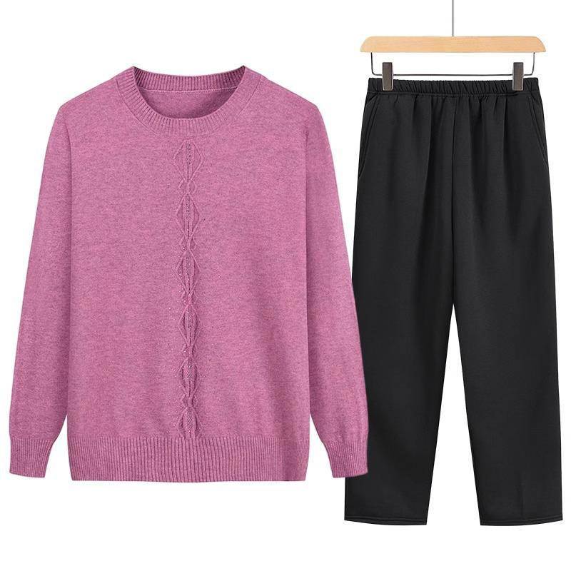 Women's Autumn/Winter Semi-High Neck Top: New Elastic Solid Color Sweater for Middle-Aged and Elderly