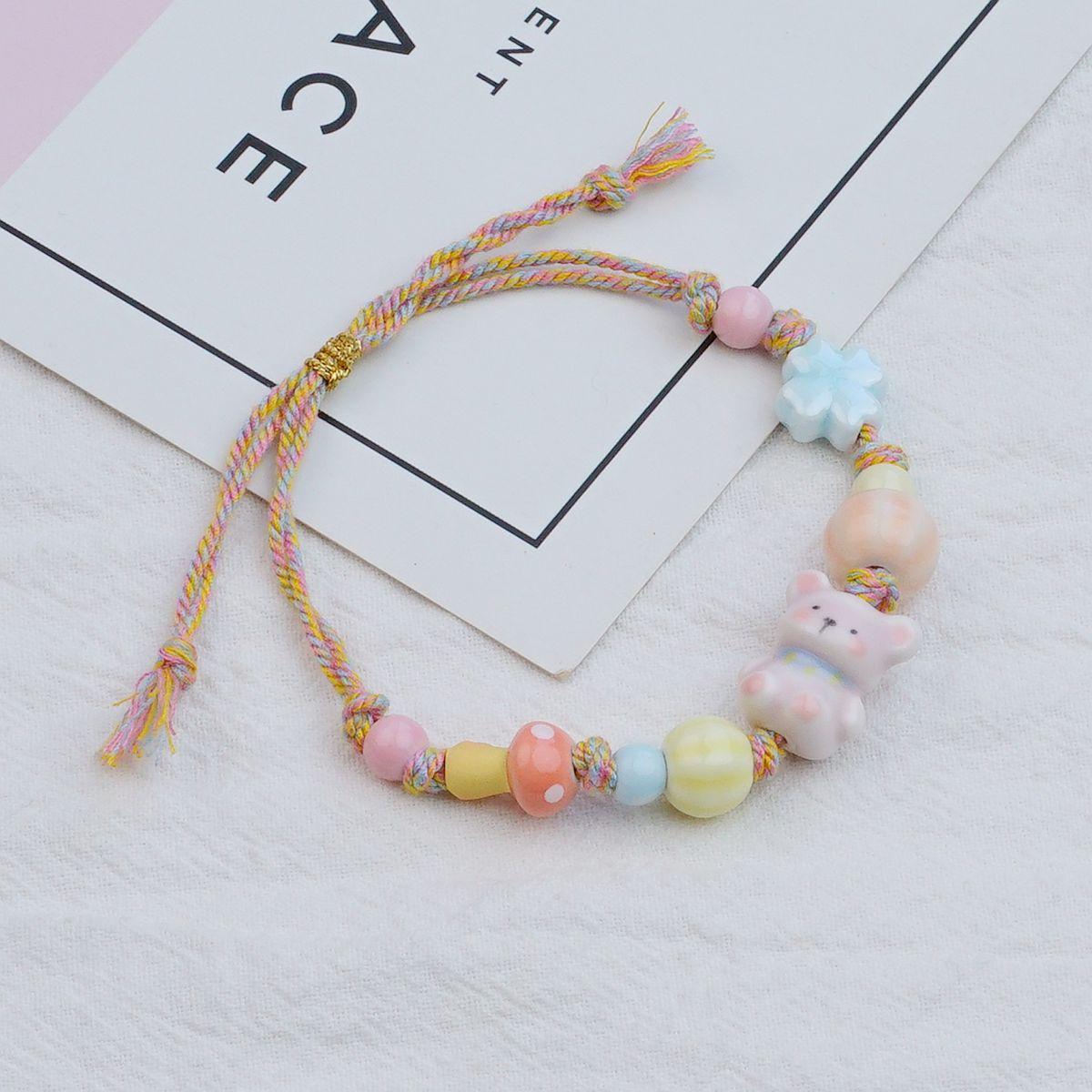 Керамический браслет текстурированный браслет кролик нишевое ощущение бусины милый браслет аксессуары новые товары