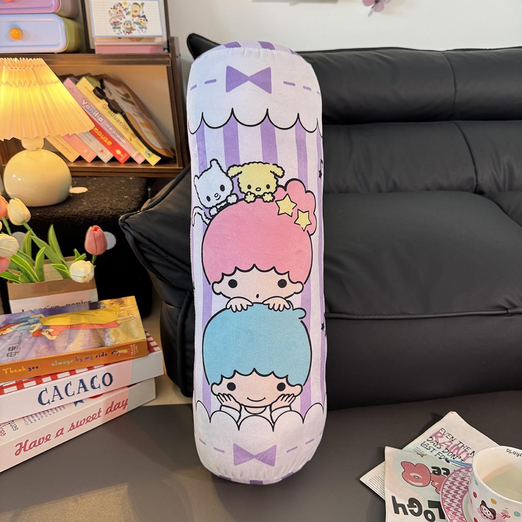 55cm Cartoon Anime Long Plushies Kuromi My Melody Cinnamoroll Japanese Style Printed Pattern Cylindrical Plush Toy Washable