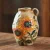 Vaso Idroponico Ceramica Decorazione da Tavolo Casa Soggiorno Composizione Floreale Orecchio Singolo Pittura a Mano Stampa Combinazione Libera