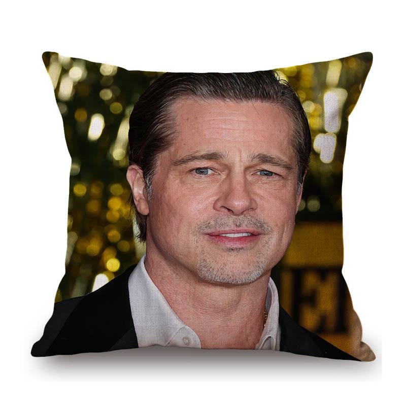 Sexy Krásný Super Hvězda Brad Pitt Svalovec Fanoušci Dárek Bavlna Len Pohovka Polštář na pohovku Potah Dekorace Domu Umělecký Potah na polštář