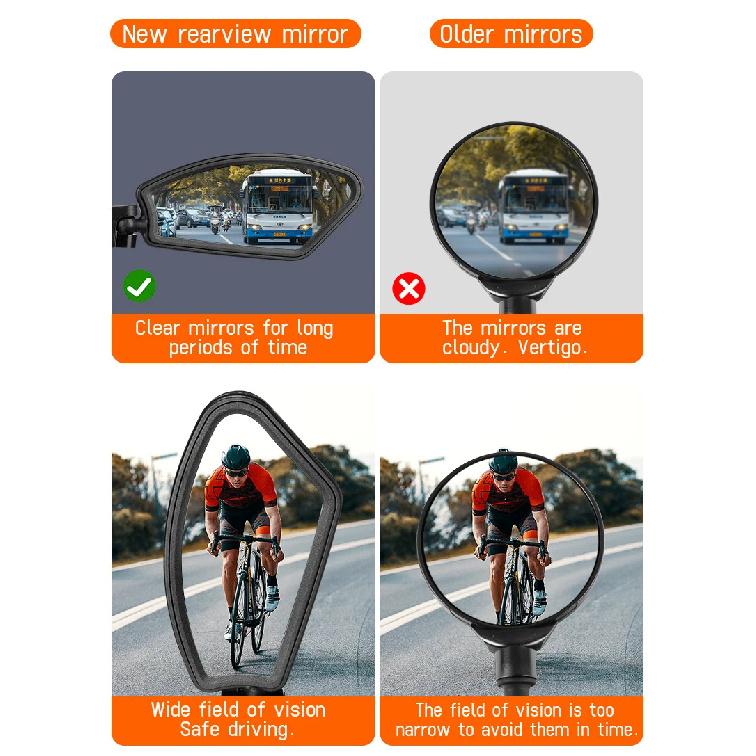 Stainless Steel HD Lens Bike Rear VIew Mirror 360° Rotatable MTB Rear Mirror Widen Big View Road Bicycle Mirror Bike Accessories