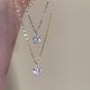 Elegant Teardrop Zircon Necklace: 18K Gold-Plated 925 Sterling Silver Clavicle Chain