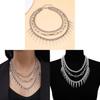 Style Multilayer Steel Necklace For Men And Women With Geometric Pendant