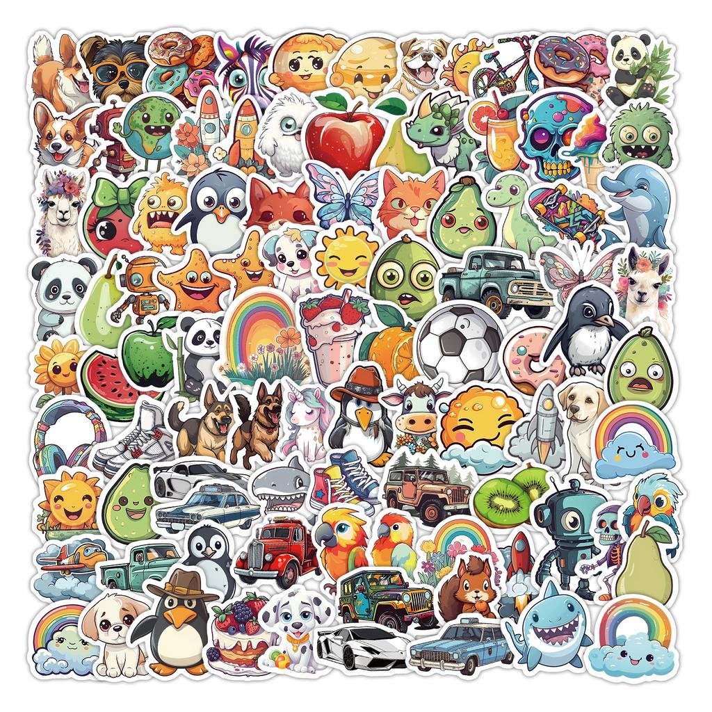 100 Pieces of Cute Plant Stickers for Mobile Phone Water Cup Waterproof Decorative Stickers for Children's Hand Account Stickers