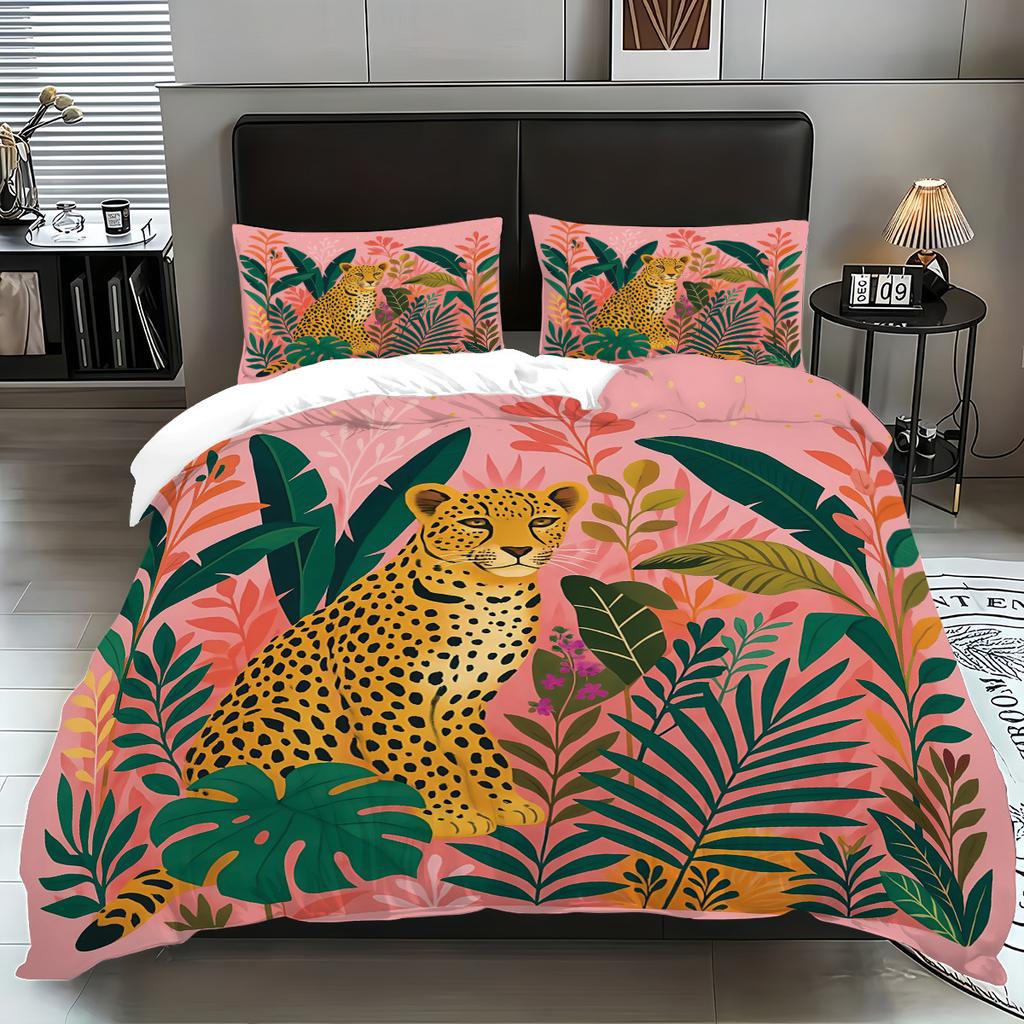 Comforter Plants Digital Printed 3Pcs Queen King Bedding Set Floral Bed For Home Decor