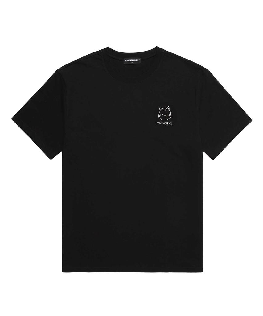 VANNWORKS Kitty Oversized Short Sleeve T-Shirt (Vndts214) Black