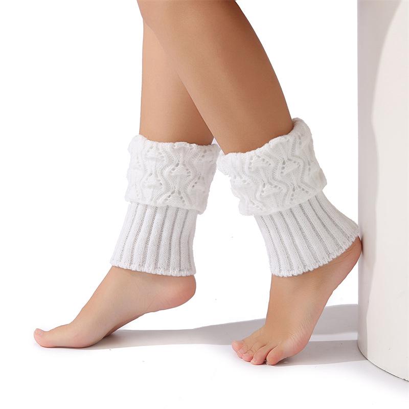 

Женские вязаные шерстяные пинетки и гетры на пуговицах для осени/зимы