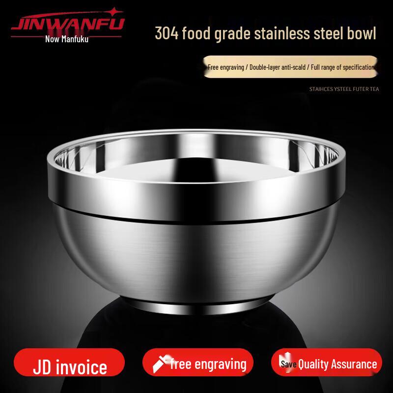 Commercial 304 Stainless Steel Double-Layer Insulated Bowl