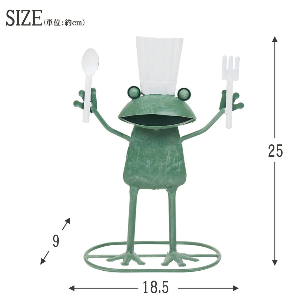 Murataya Sangyo Tin Figurine, Frog, Cock, Green, 25 x 18.5 x 9 cm, 4898