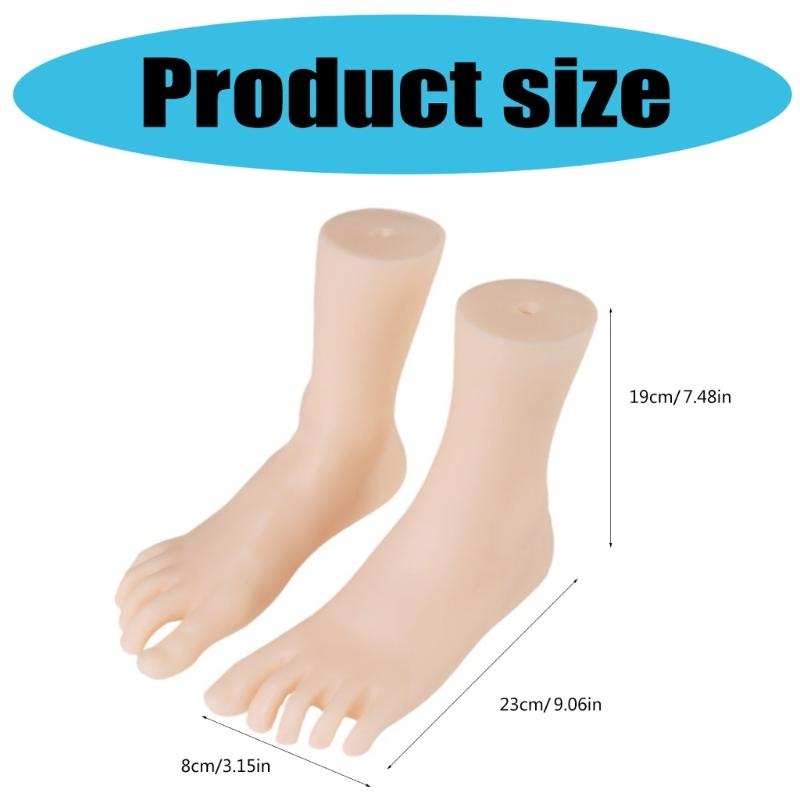 Set of 2 Female Foot Replicas PVC Construction Foot Mannequin Foot Anatomy Training Tool Suitable for Shoe Marketing