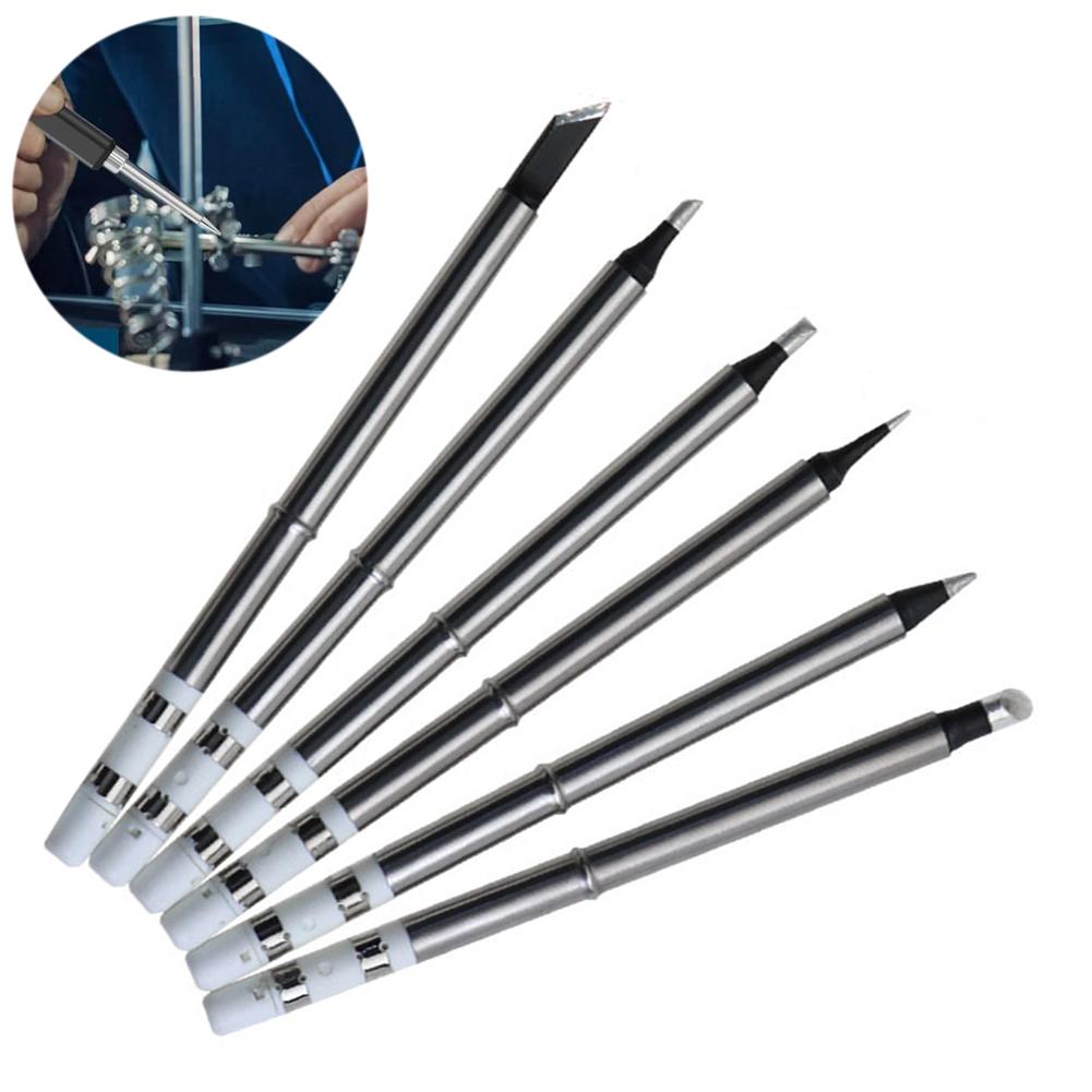 T65 Welding & Soldering Tip Kit B2/I/C4/K/D32/D52 Compatible With Soldering Pens Copper Alloy Tips For Repair Work
