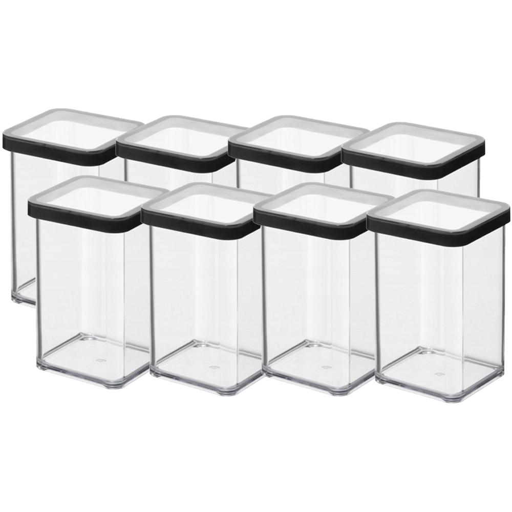 Contenitori alimentari per prelibatezze quadrati 8x1L LOFT nero ROTHO