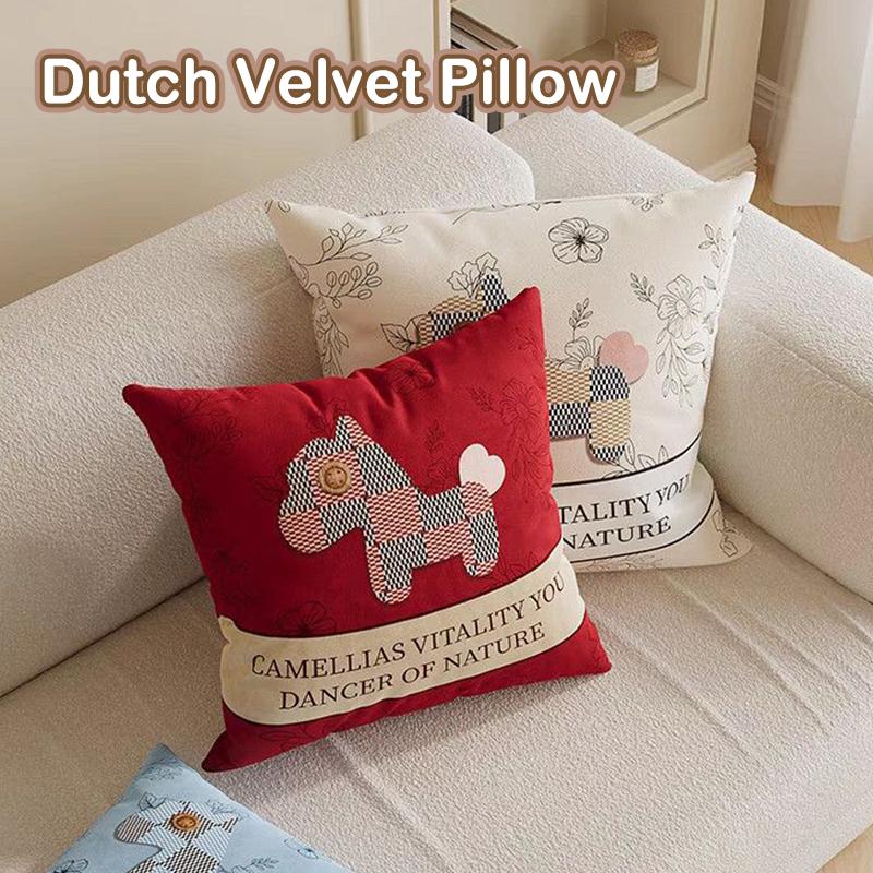 Cute Pony Sofa Pillow Living Room Pillowcase Removable Washable Year Of The Horse Bay Window Cushion Bed Headrest Pillow