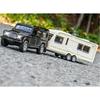 Simulation 1/32 Scale Land Rover Trailer RV Car Model Pullback Sound Light Caravans Model Diecast Toy Vehicle Children Boy Toy