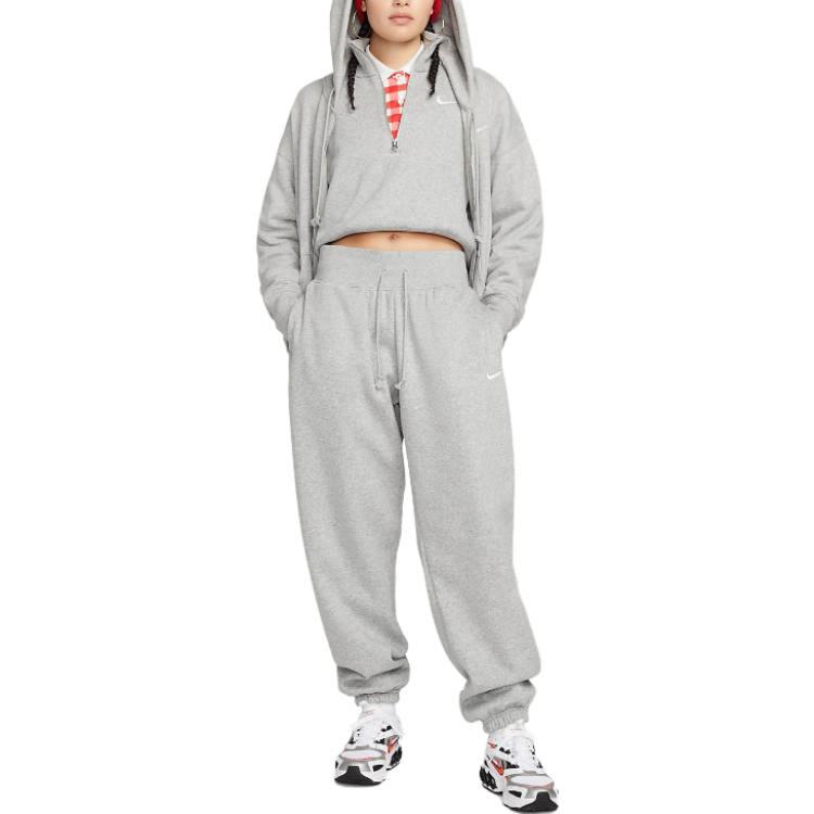 Nike Damen Phoenix Fleece High-Waisted Oversized Sweatpants Dunkelgrau Heather/Sail Damen Streetwear DQ5887-063