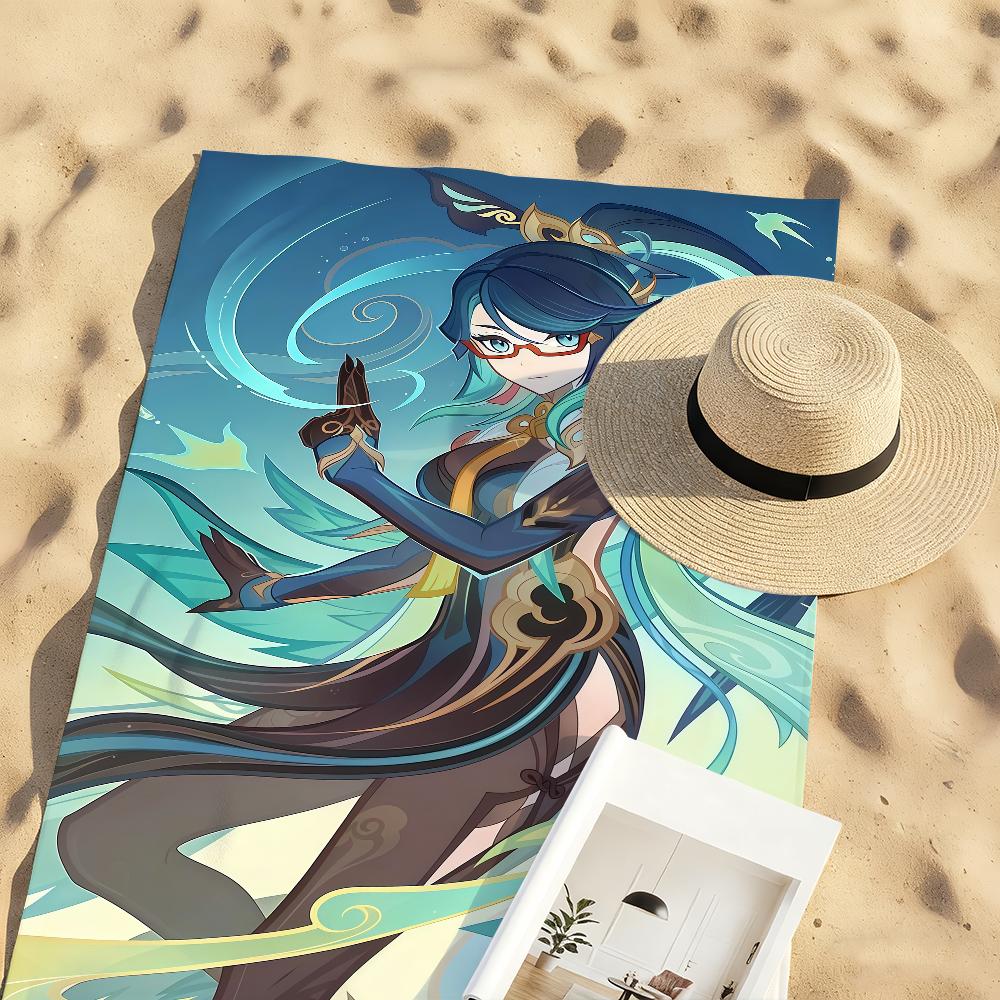 Game Xianyun Genshin Towel Sports Quick Dry Travel Camping Gear Sandproof Soft Light Large Beach Towel