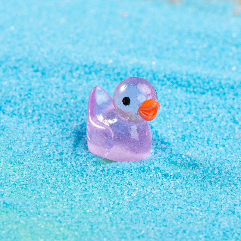 20Pcs Glow-in-the-Dark Duck Figurines - Resin Mini Ornaments for Fairy Garden DIY Art Crafts Micro Landscape Decor