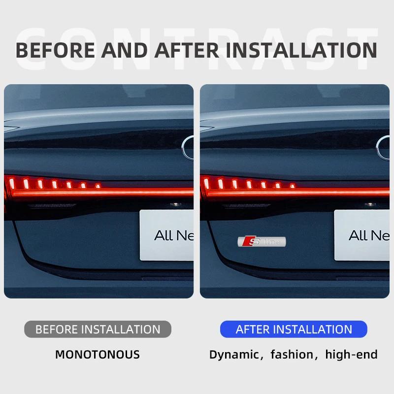 Metal Chrome Black Sline Logo S Line Emblem Car Fender Badge For B A3 A4 A5 A6 A7 Q2 Q5 Q7 Q3 TT S Line Stickers