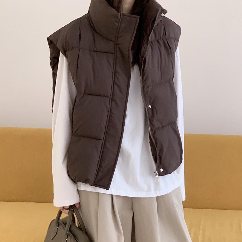 Winter New Stand-up Collar Versatile Short Vest Fashionable Versatile Cotton Vest Women's Coat